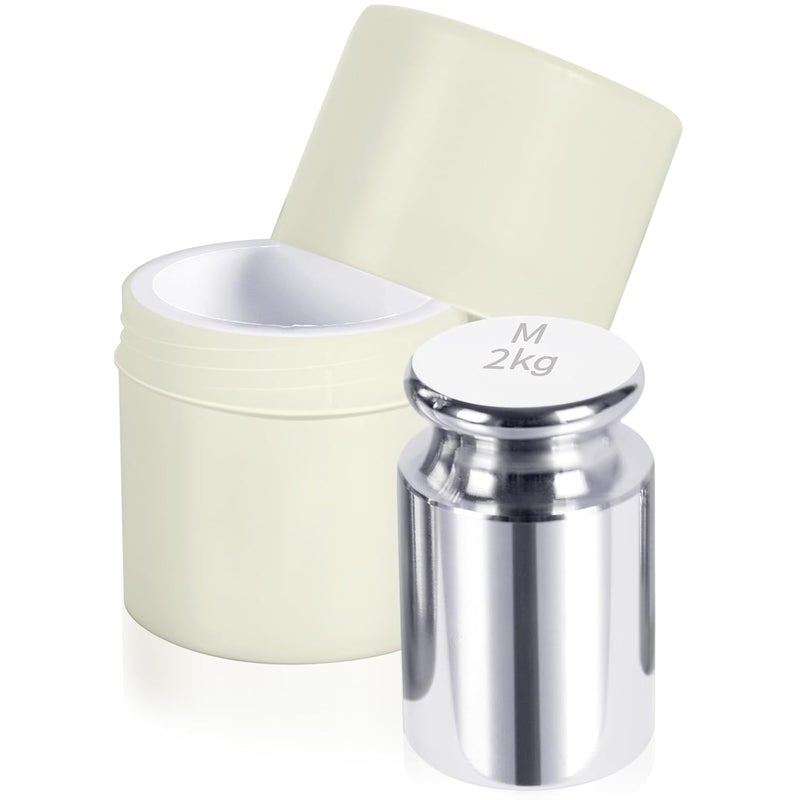 QP 2000g Calibration Weights, OIML Class M1 High Precision Gram Weights, Stainless Steel Scale Calibration Weight for Digital Scale, Balance Scale, Chrome Finish Scale Weights with Storage Case - Image 1